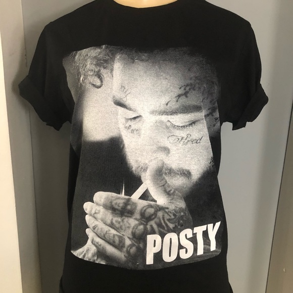 Women Post Malone oversized Black shirt - Picture 1 of 3